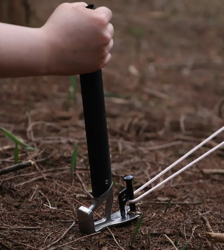 Outdoor Aluminum Hammer Ultralight Portable with Stake Puller Outdoor Camping Hammer Tent  Household Nail Pulling Hammer