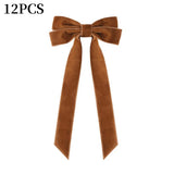 12pcs Christmas Bow Decorations Velvet Ribbons Xmas Wreaths Gift Ties Diy Home Holiday Decorations Pendants Party Supplie