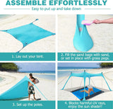 Beach Sun shade UV Resistant Camp bed Tent Outdoor Sun Shelter Canopy garden house Windproof Rope Stable with storage bag