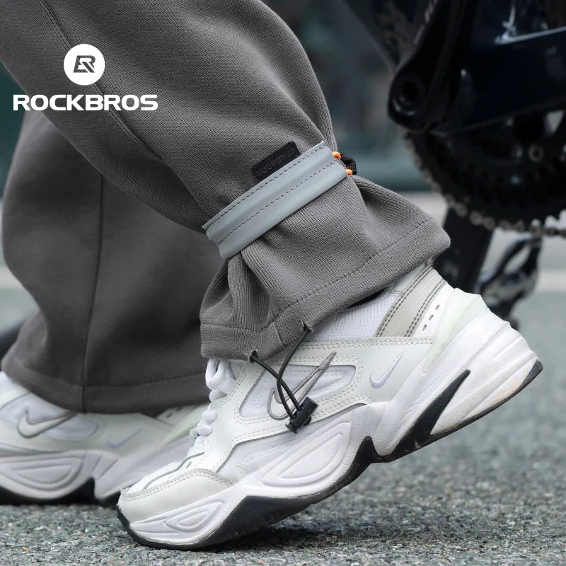ROCKBROS Cycling Pants Leg Band Ankle Strap Adjustable Buckle High Elastic Safety Protection Leg Clip Band Cycling Trousers Band