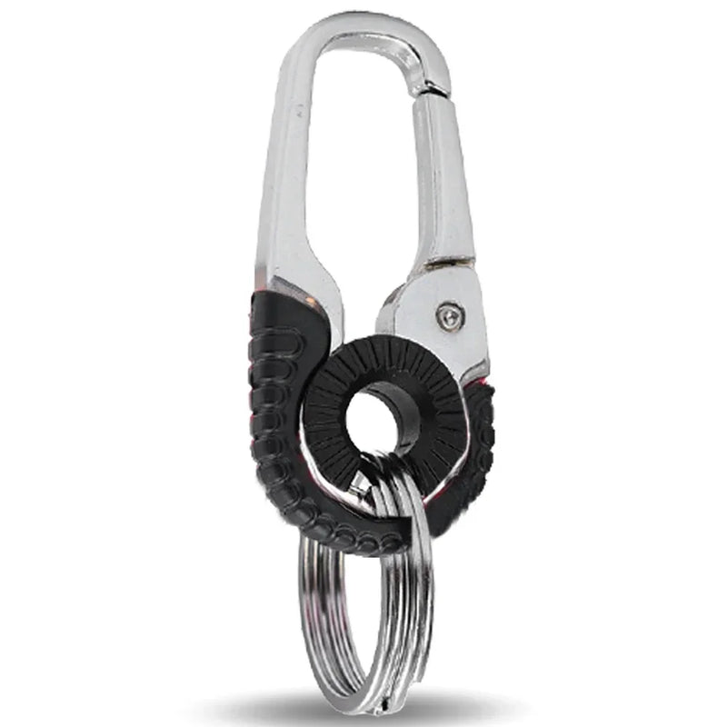 Men Keychain Hook Stainless Steel Keychain Buckle Outdoor Carabiner Climbing Tool Double Ring Car Fishing Key Ring Accessories