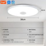 TUYA Smart Music Ceiling Light LED RGB Remote Control APP Bluetooth Audio Home Decorative Light Living Room Bedroom Ceiling Lamp