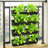 4 Tier Wall-Mounted Elevated Garden Planter Raised Bed Vertical Flowers Pots Plant Container Accessories Flower Garden Supplies