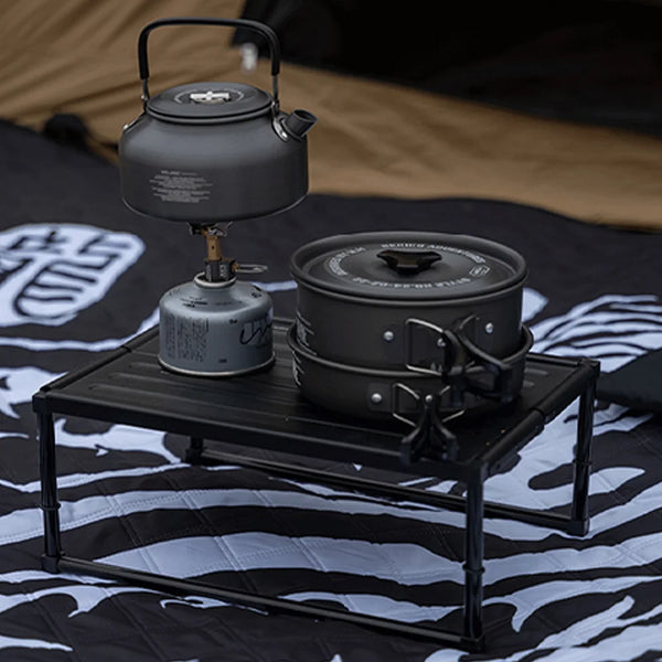 WELLHIKE Camping Cookware Set with Water Kettle Portable Camping Stove Tableware Pot Outdoor Fishing Camping Kitchen Supplies