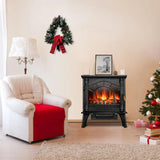Electric Fireplace Heater, 20"Freestanding Fireplace Infrared Stove1000W/1500W,3D Realistic Flame Effects, Adjustable Brightness