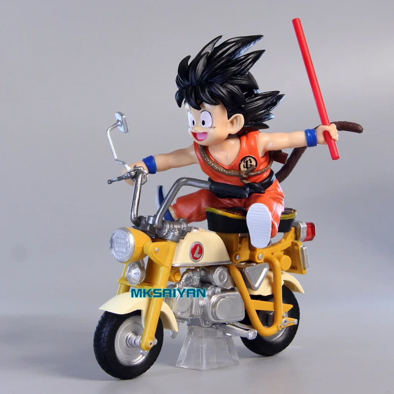 15cm Dragon Ball Z Anime Figure Son Goku Master Roshi Locomotives PVC Action Kame Sennin Motorcycle Toys for Children Collector