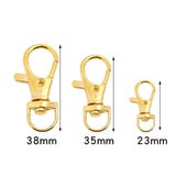 10pcs Split Key Ring Swivel Connector Carabiner for Jewelry Finding Making Gold Silver Plated Lobster Clasp Hooks DIY Keychains