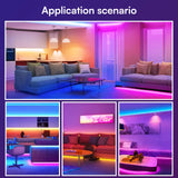100FT LED Strip Lights for Bedroom, Desk, indoor Room Bedroom Brithday Gifts RGB Decor with Remote and 24VPower supply