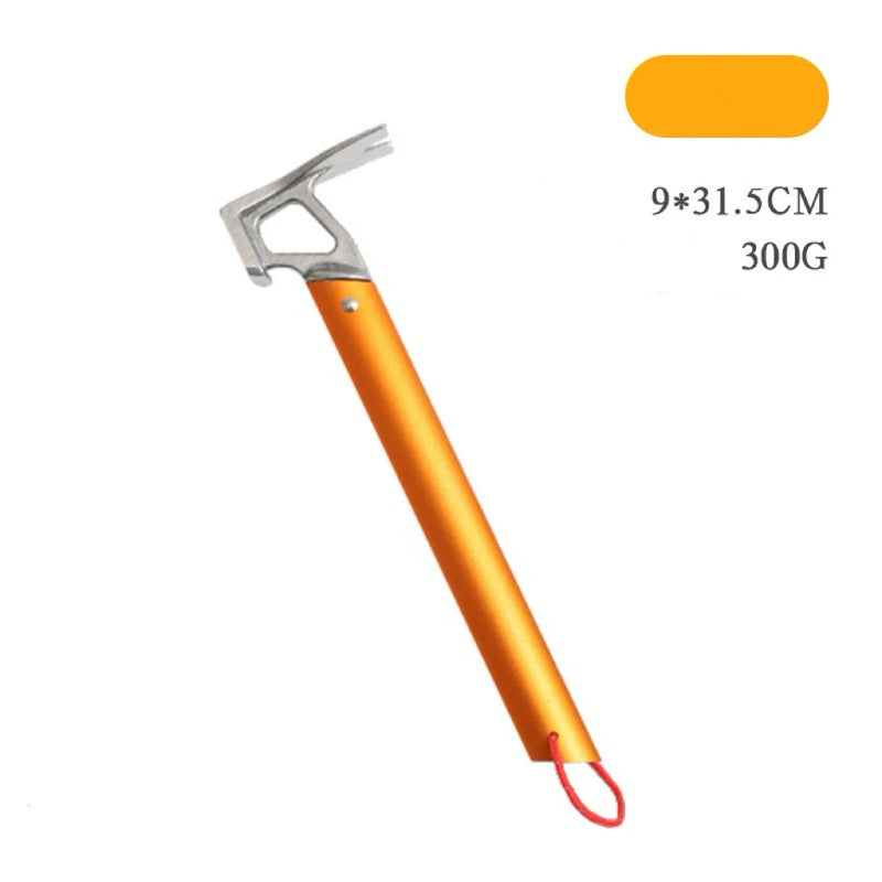 Outdoor Aluminum Hammer Ultralight Portable with Stake Puller Outdoor Camping Hammer Tent  Household Nail Pulling Hammer