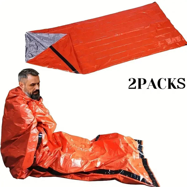 Outdoor Waterproof Emergency Survival Sleeping Bag Portable Edc Camping Gear Thermal Sack First Aid Rescue Kit Mylar Blanket Cpr