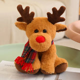30cm Lovely Reindeer Plush Toys Kawaii Christmas Deer with Scarf Dolls Stuffed Soft Pillow for Christmas Decoration Gift