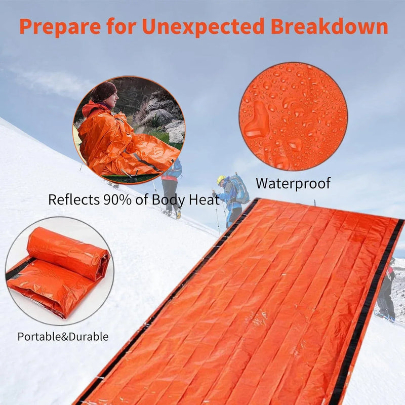 Emergency Sleeping Bag Survival Bag | Portable  Blanket Survival Gear Emergency Bivy Sack Bivvy Thermal Sleeping Bag Camping