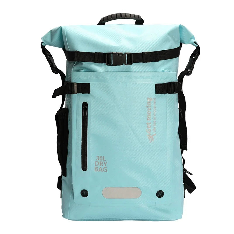 30L Waterproof backpack, travel backpack storage bag, sports outdoor bag, beach swimming waterproof bag, dry wet separation