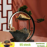 Bymaocar Indoor Water Fountain With Mist Touch Switch LED Light Incense Burner Waterfall Relaxing Table Decor Unexpected Gift