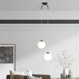 Modern Long Dining Room Chandeliers Glass Ball Lampshade Light Over The Table Kitchen Office Pendant Lamp Home Decor Luminaires
