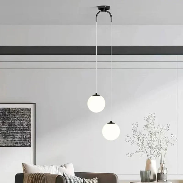 Modern Long Dining Room Chandeliers Glass Ball Lampshade Light Over The Table Kitchen Office Pendant Lamp Home Decor Luminaires