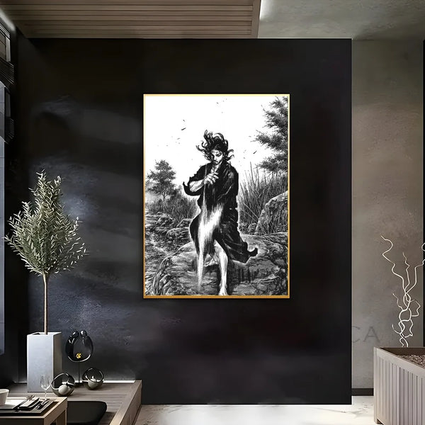 Vagabond Manga Cool Janpan Samurai Poster Sticky Wall Art Printing Waterproof Home Living Bed Room Bar Aesthetic Decor
