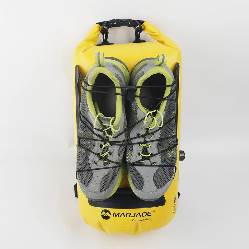 20L Outdoor Storage Backpack Dry Wet Separation Roll Top Closure Sack Waterproof Leakproof for Kayaking Rafting Boating Swimming