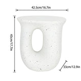 LUVODI Modern U-shaped Geometric Lightweight Concrete Accent Table Garden Stool Decorative Side Table for Indoor Outdoor