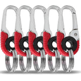 Men Keychain Hook Stainless Steel Keychain Buckle Outdoor Carabiner Climbing Tool Double Ring Car Fishing Key Ring Accessories