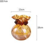 Lucky Bag Glass Vase Ornament Hydroponic Vase Artistic Flowers Vessels Decorative Vases Flower Arrangement Dried Flower Vases