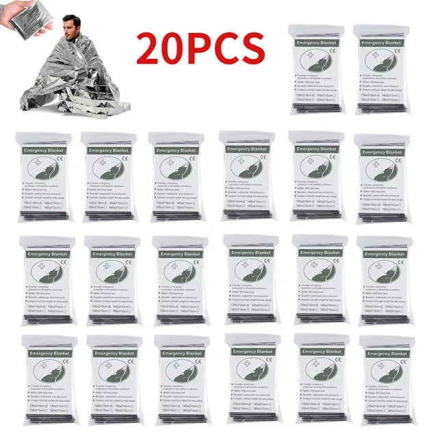 5-30pcs Outdoor Emergency Survival Blanket First Aid Rescue Kit Waterproof Waterproof Foil Thermal Camping Military Blanket Hot