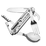 Multifunctional EDC folding outdoor tableware camping portable meal knife fork spoon bottle outdoor camping cookware titanium
