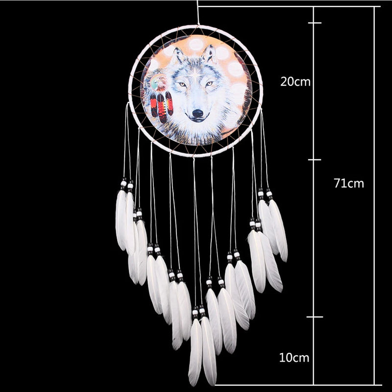 Feather Dream Catcher Indian Style Wall Hanging Wind Chimes For Car Ornaments Room Decor with Rattan Bead Dreamcatchers