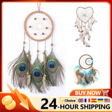Feather Dream Catcher Indian Style Wall Hanging Wind Chimes For Car Ornaments Room Decor with Rattan Bead Dreamcatchers