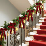 12pcs Christmas Bow Decorations Velvet Ribbons Xmas Wreaths Gift Ties Diy Home Holiday Decorations Pendants Party Supplie