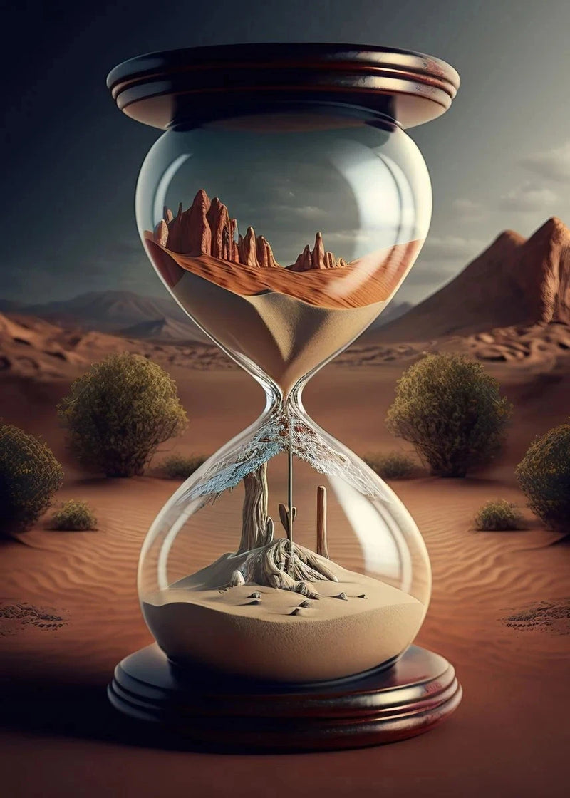 Hourglass Desert Sunset Poster Abstract Art Modern Picture Print Poster Wall Art Canvas Painting Home Living Room Decoration