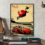 Japanese Cars Samurai Poster Poster HD art sticky wall waterproof home living room bedroom bar aesthetic decoration
