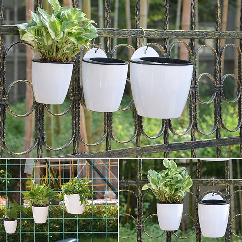 Wall-mounted Flowerpot Automatic Water Absorption Lazy Flower Pot Plastic Creative Plant Potted Green Pineapple Plant Basket